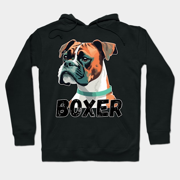 Boxer dog Design for dog lovers Hoodie by Sketchy Pedals